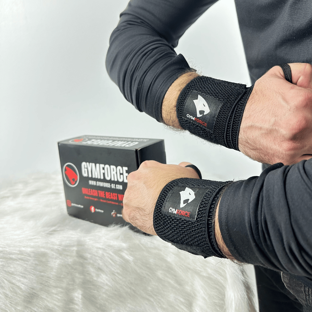 GYMFORCE-Pack Musculation (Serre-poignets + Straps + Genouillères + Sac) 💪